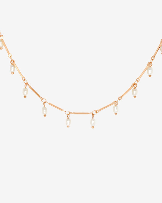 Annes Authentic Pearl Choker Oro Rosa