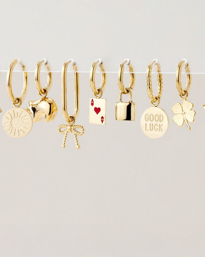 Lucky Clover Hoop Set Small Argento