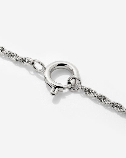 Rope Chain Charm Collana Argento