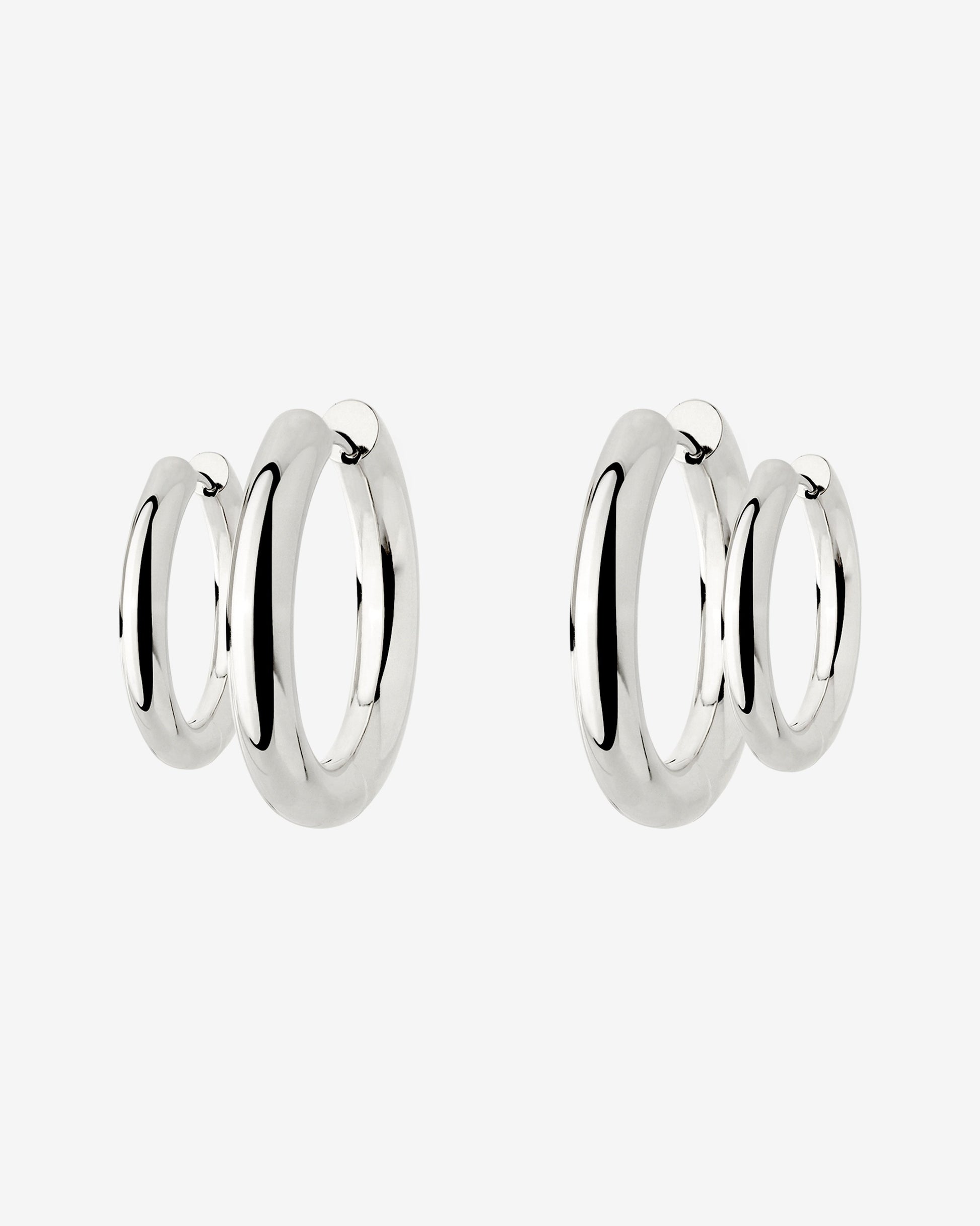 Chunky Lover Hoop Set Small Argento