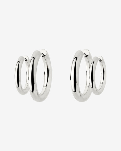 Chunky Lover Hoop Set Small Argento