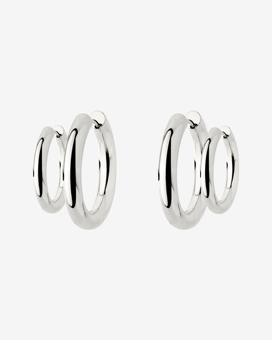 Chunky Lover Hoop Set Small Argento
