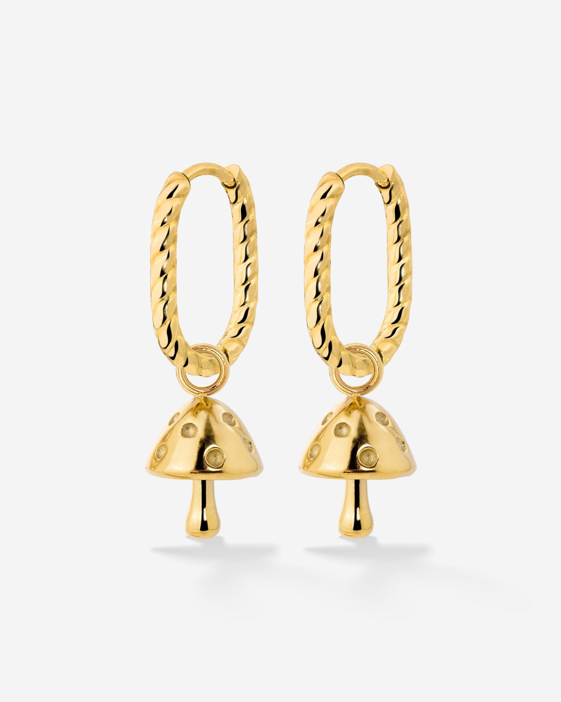 Cute Mushroom Twisted Oval Hoop Set Baby Oro