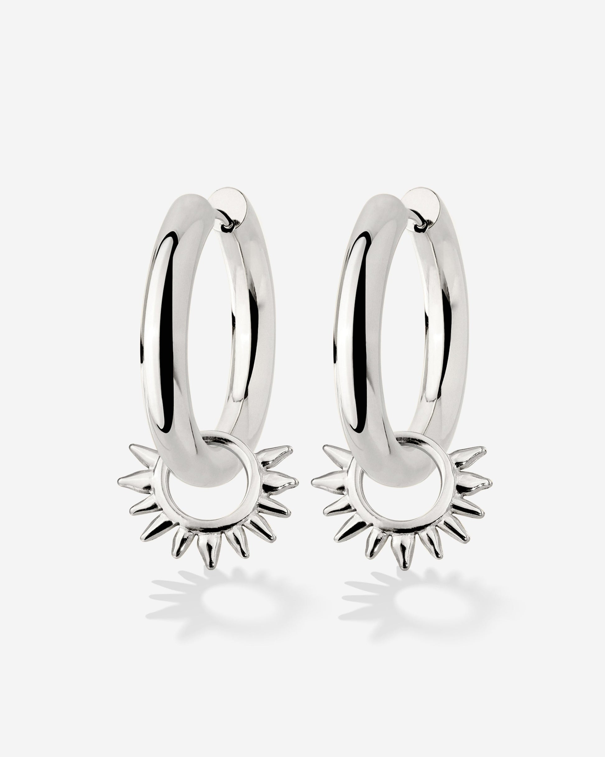 Chunky Sun Lover Hoop Set Medium Argento