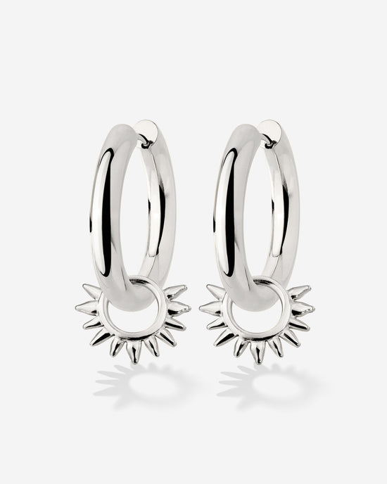 Chunky Sun Lover Hoop Set Medium Argento