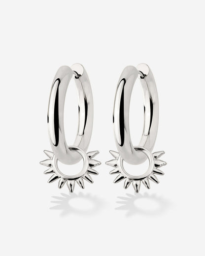 Chunky Sun Lover Hoop Set Medium Argento