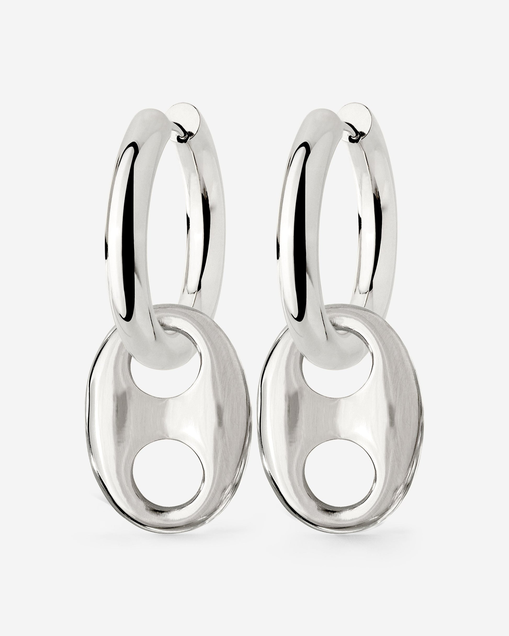 Chunky Gem Find Hoop Set Medium Argento
