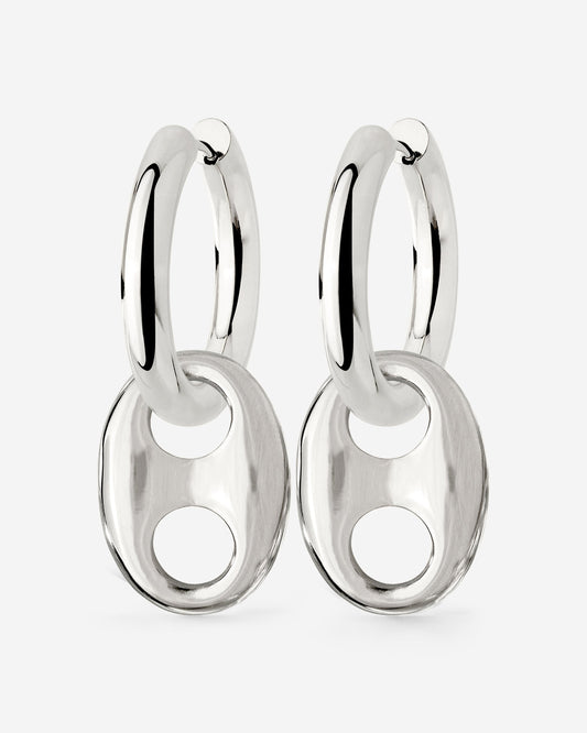 Chunky Gem Find Hoop Set Medium Argento