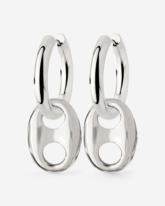 Chunky Gem Find Hoop Set Medium Argento