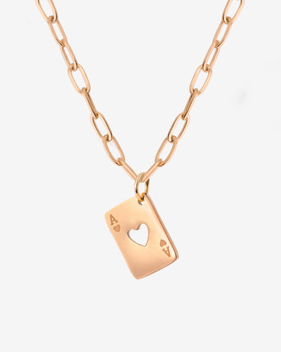 Heart Ace Collana Oro Rosa