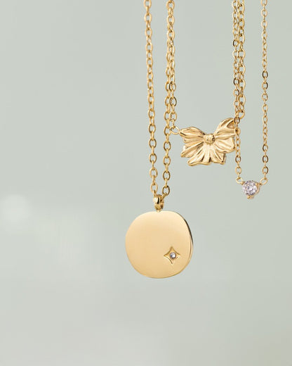 Solitaire Stone Choker Oro