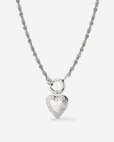 Vintage Heart Rope Chain Collana Set Argento