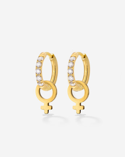 Female Icon Glimmer Hoop Set Baby Oro