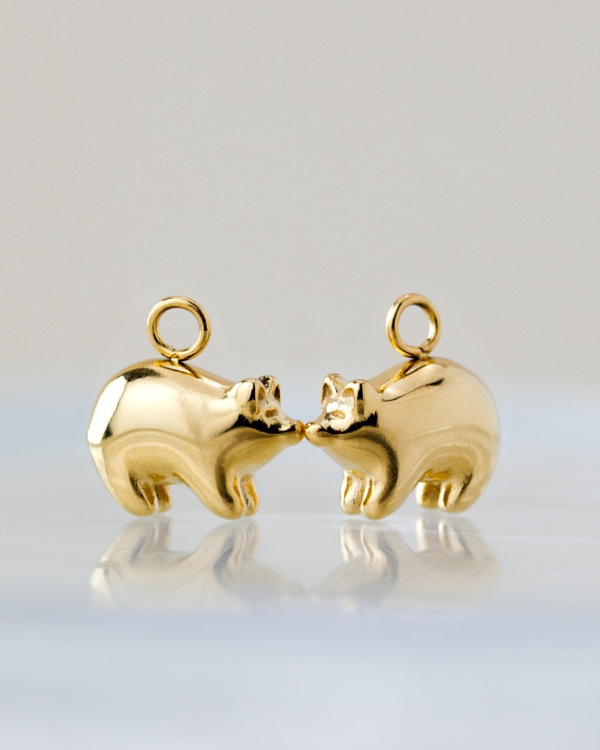 Piggy Hoop Set Small Argento