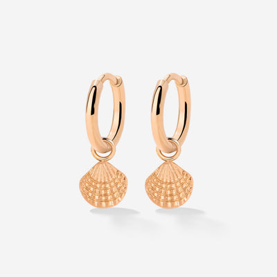 Cute Shell Hoop Set Oro Rosa