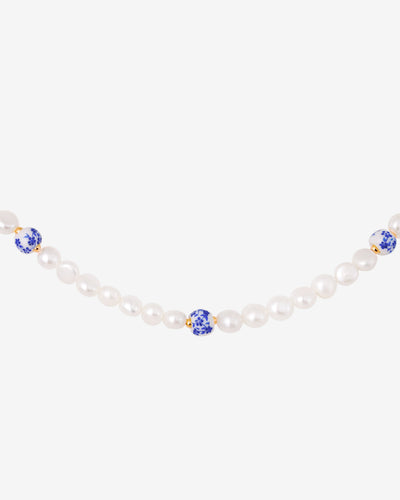 Flower Tile Pearl Collana Oro Rosa