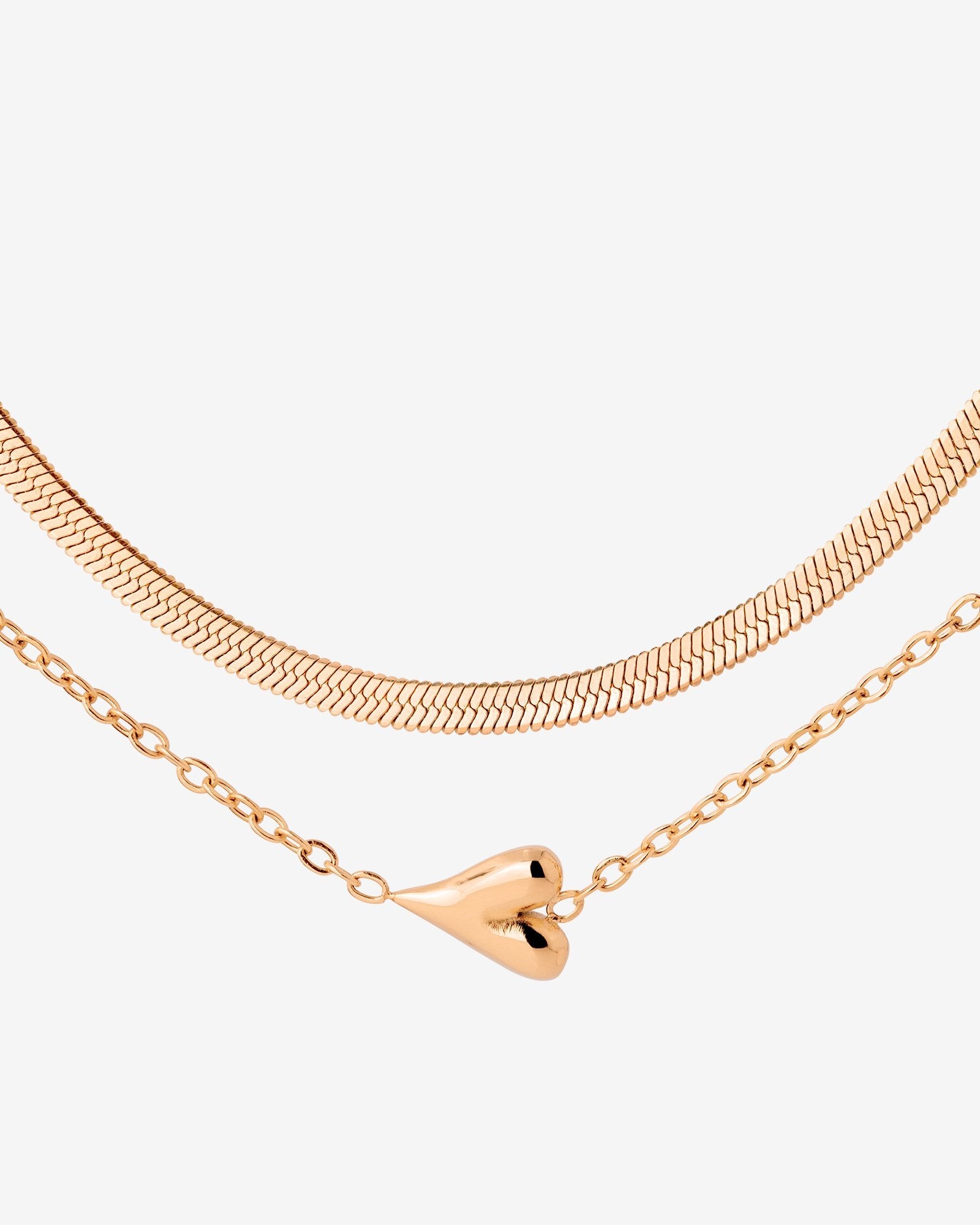 Flowy Heart Collana Bundle Oro Rosa