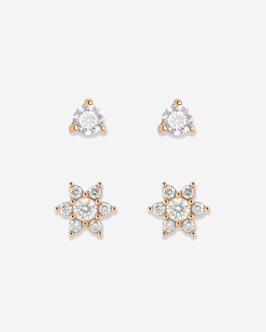 Glimmering Petals Stud Bundle Oro Rosa