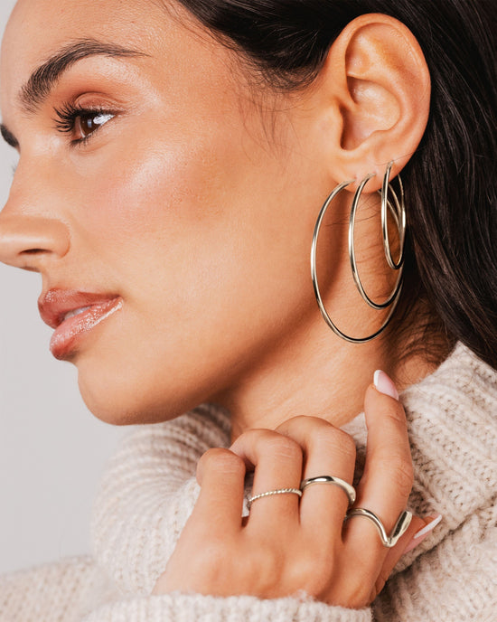 Super Maxi Hoops Argento