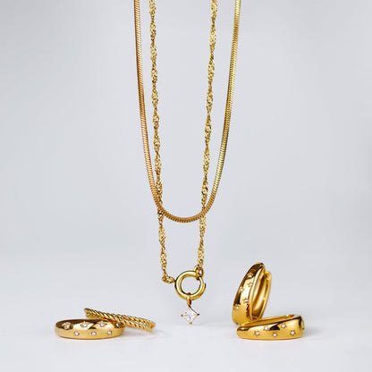 Squared Snake Chain Collana Oro