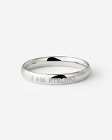 I am strong Anello Argento