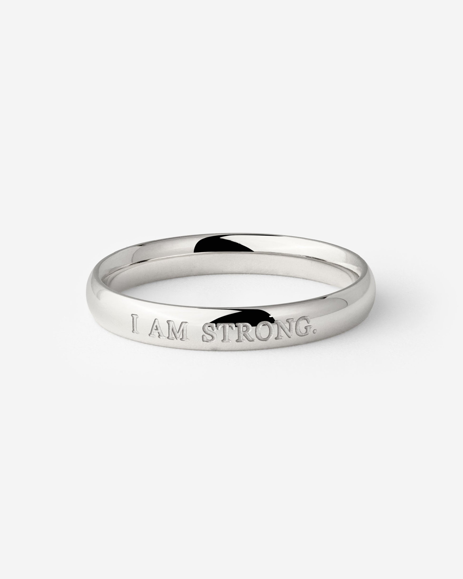 I am strong Anello Argento