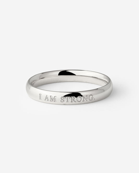 I am strong Anello Argento