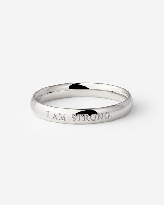 I am strong Anello Argento