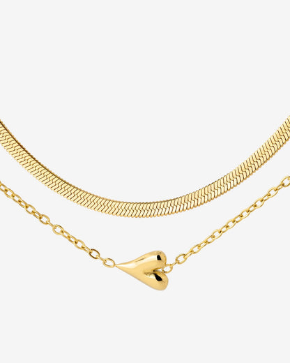 Flowy Heart Collana Bundle Oro