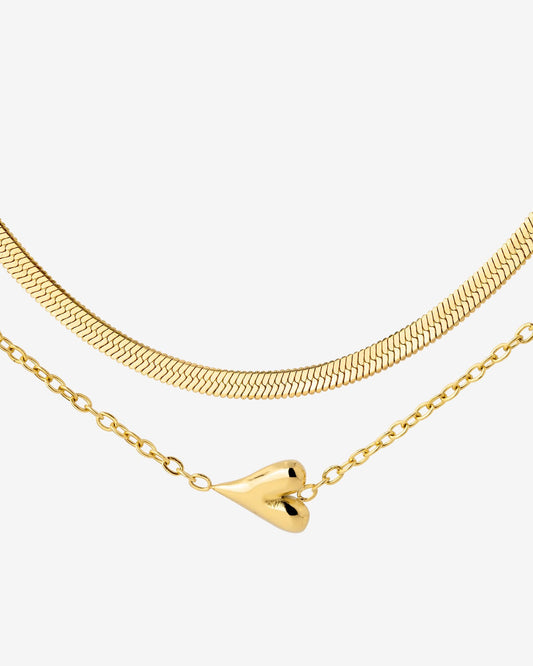Flowy Heart Collana Bundle Oro