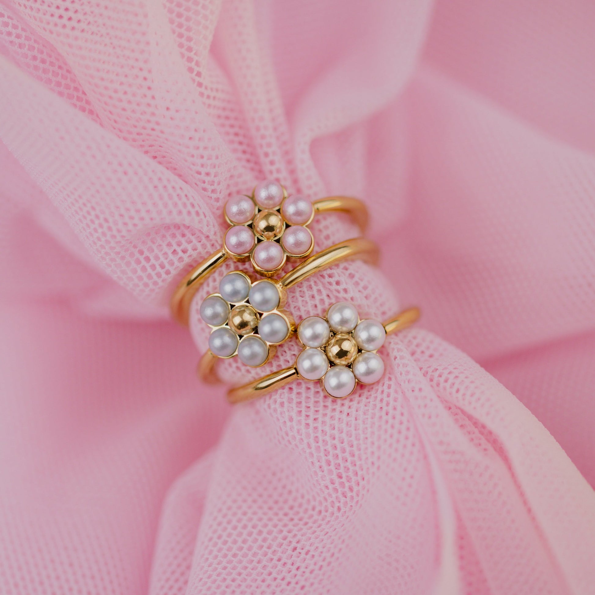 Forever Blue Daisy Anello Oro Rosa