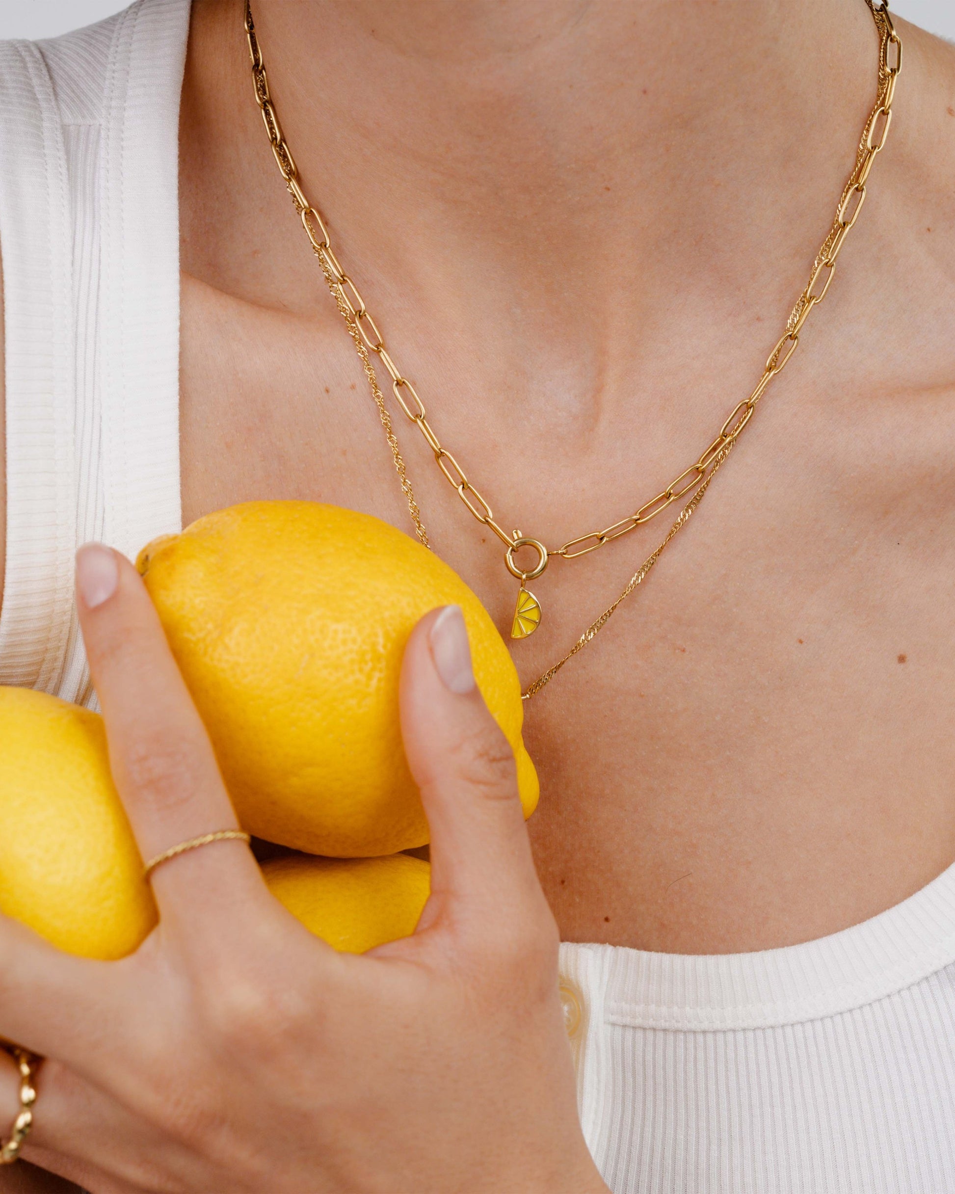 Zesty Oval Links Collana Set Oro