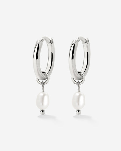 Perla Sola Hoop Set Argento