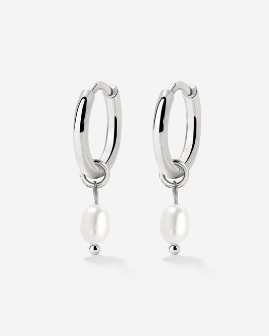 Perla Sola Hoop Set Argento