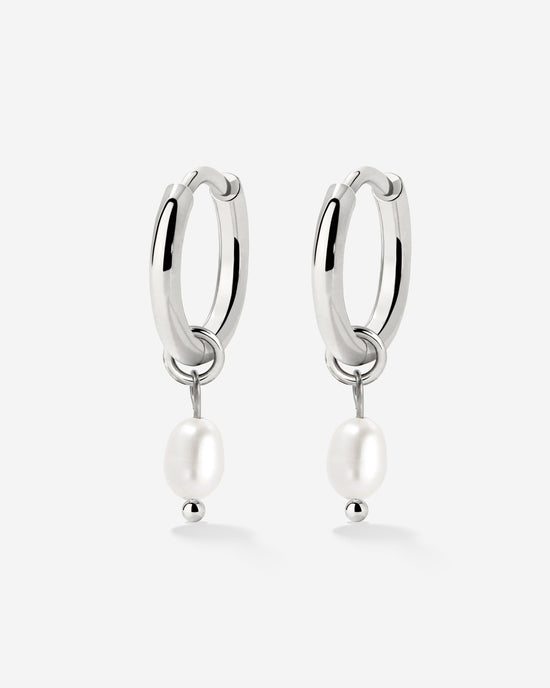 Perla Sola Hoop Set Argento