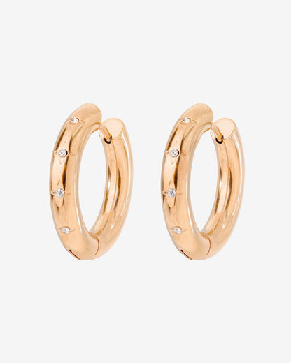 Cute Stargaze Hoops Medium Oro Rosa