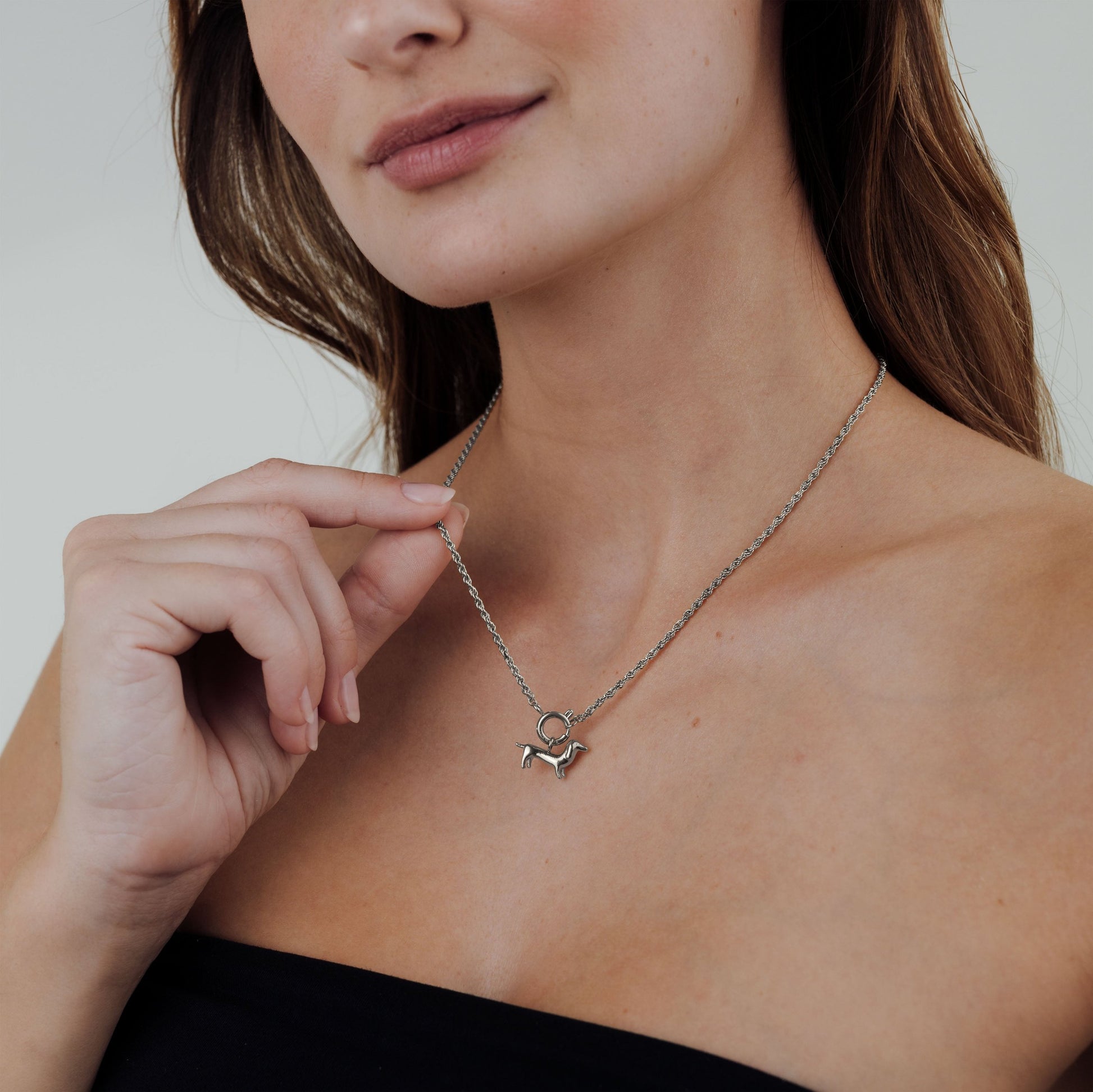 Shorty Rope Chain Collana Set Argento