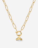 Whale Tail Oval Links Collana Set Oro