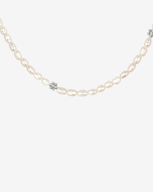 Blossom Pearl Choker Argento