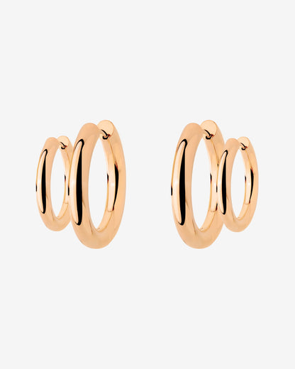 Chunky Lover Hoop Set Small Oro Rosa