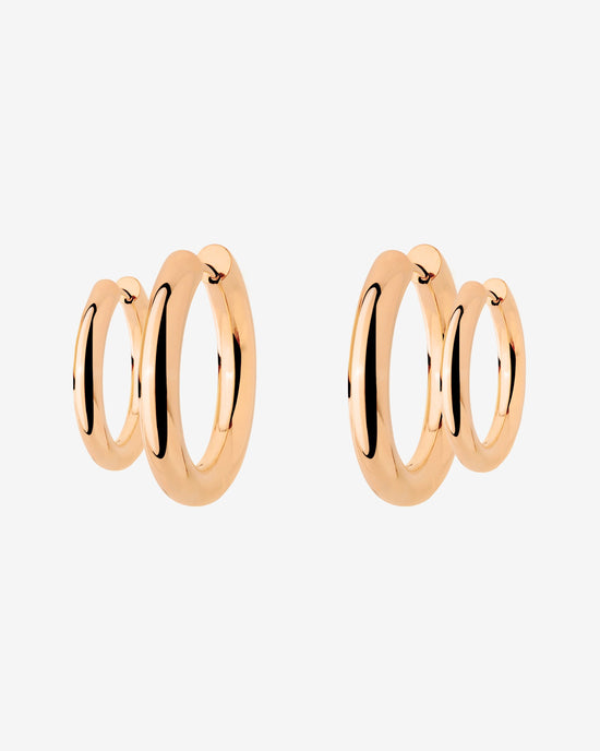 Chunky Lover Hoop Set Small Oro Rosa