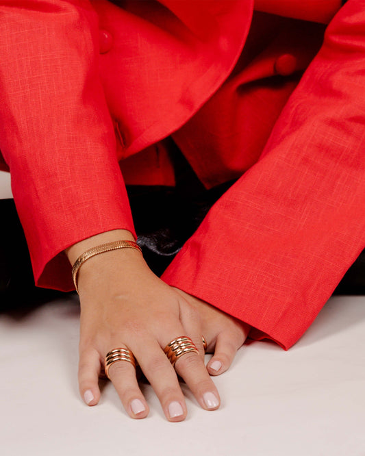Bold Herringbone Oro Rosa