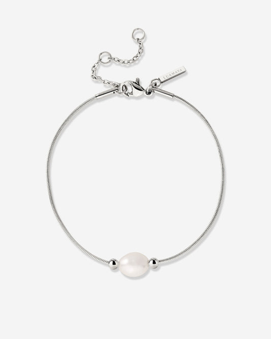 Minimalist Pearl Bracciale Argento