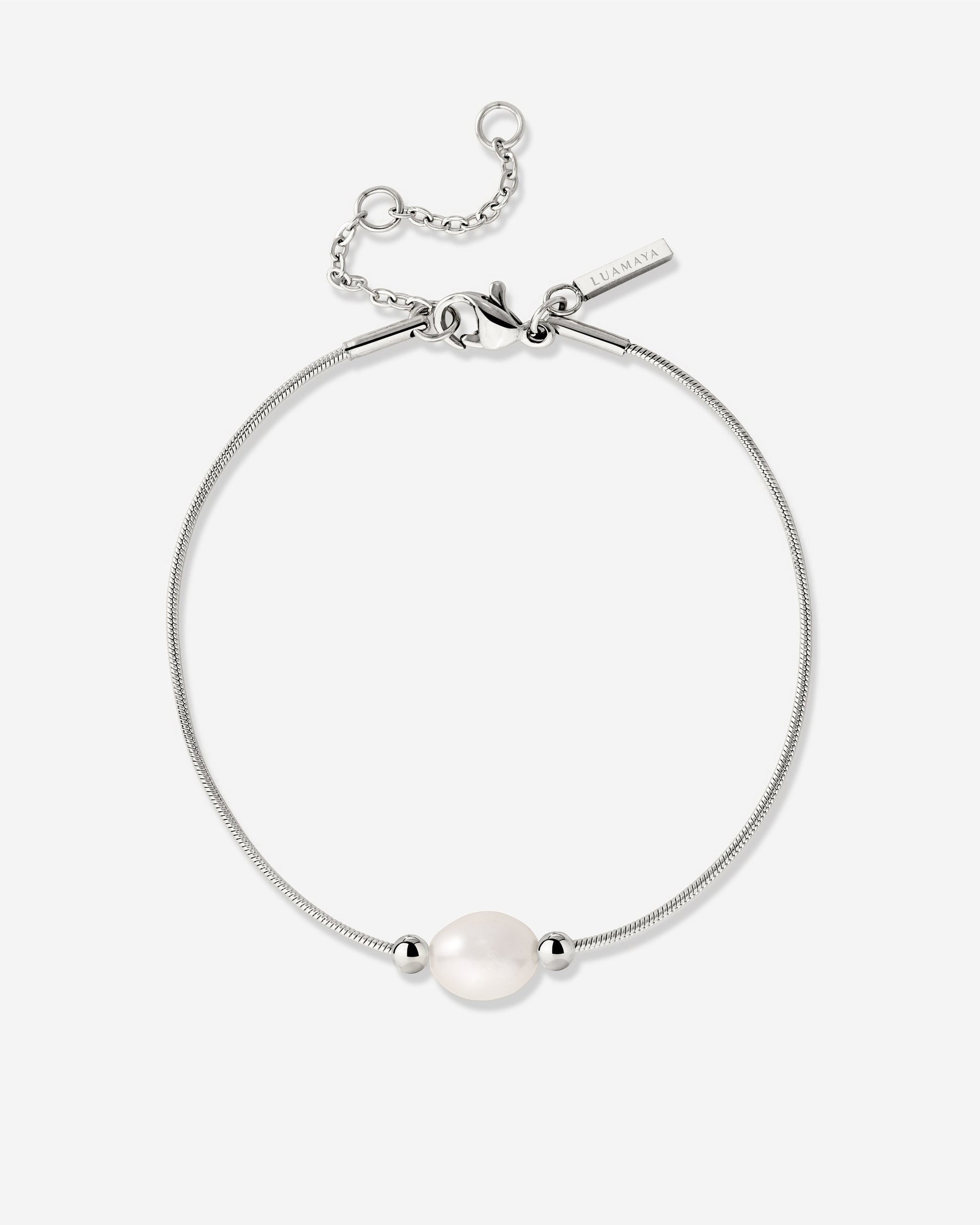 Minimalist Pearl Bracciale Argento