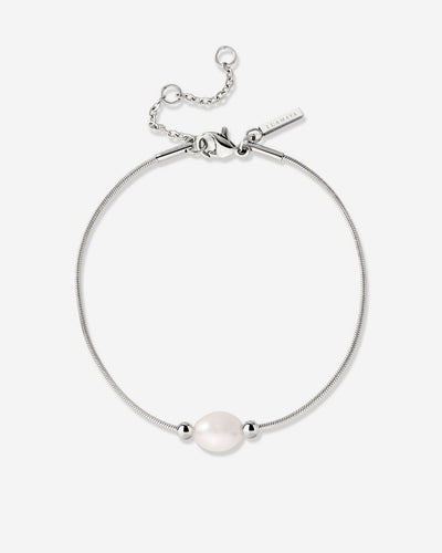 Minimalist Pearl Bracciale Argento