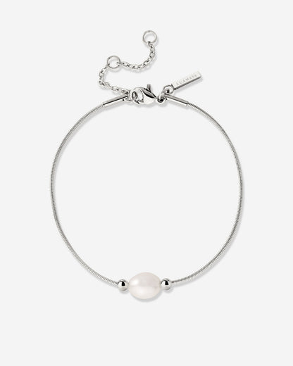 Minimalist Pearl Bracciale Argento