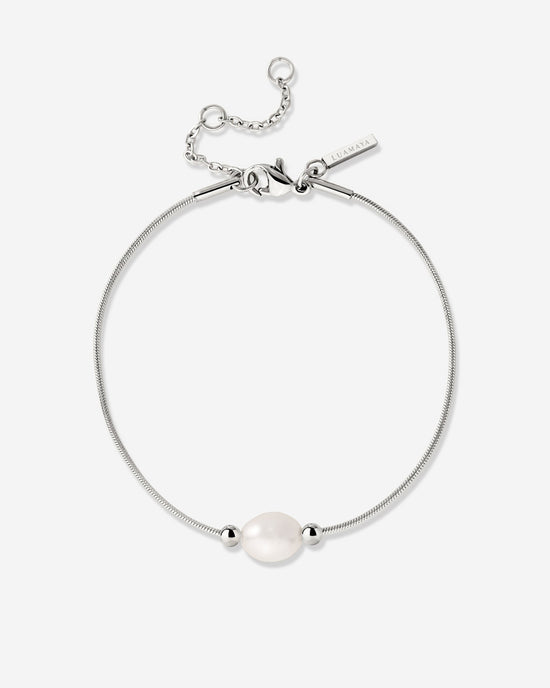 Minimalist Pearl Bracciale Argento