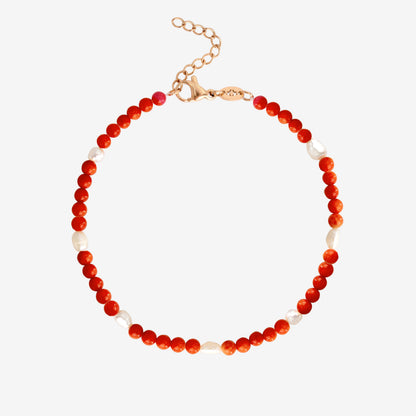 Coral Color Cavigliera Oro Rosa