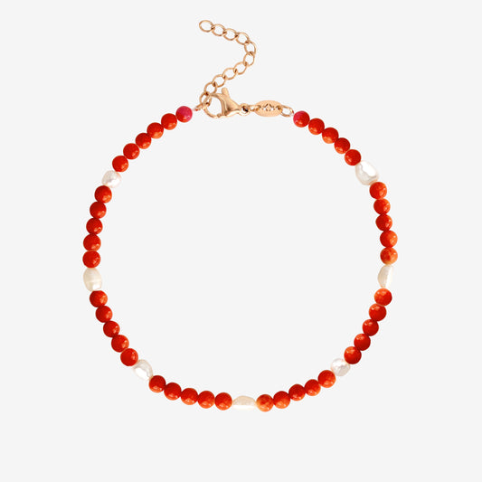 Coral Color Cavigliera Oro Rosa
