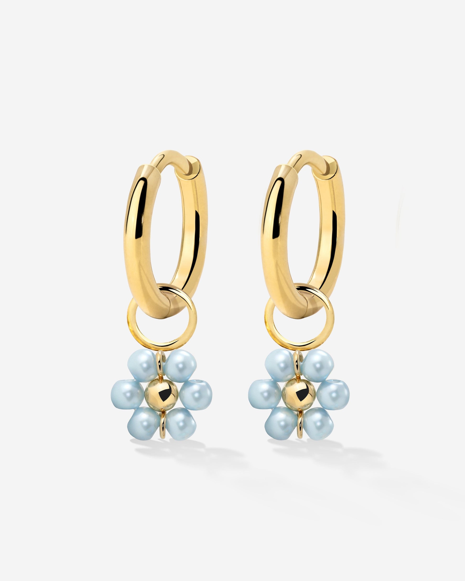Forever Blue Daisy Hoop Set Small Oro